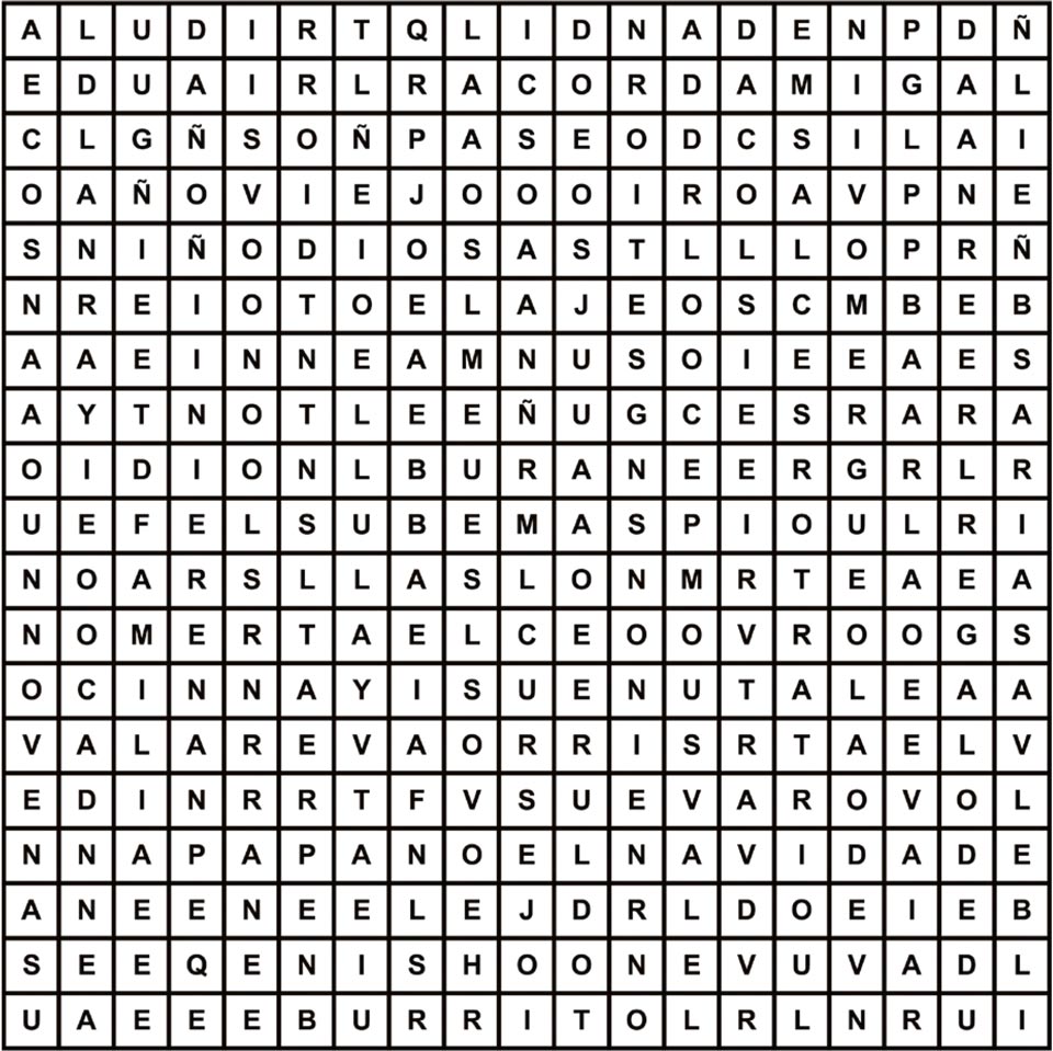 Spanish festive word search