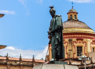 The Simon Bolivar Statue in Bogota