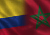 Colombian and Moroccan flags together for article about Colombia-Morocco women's World Cup match