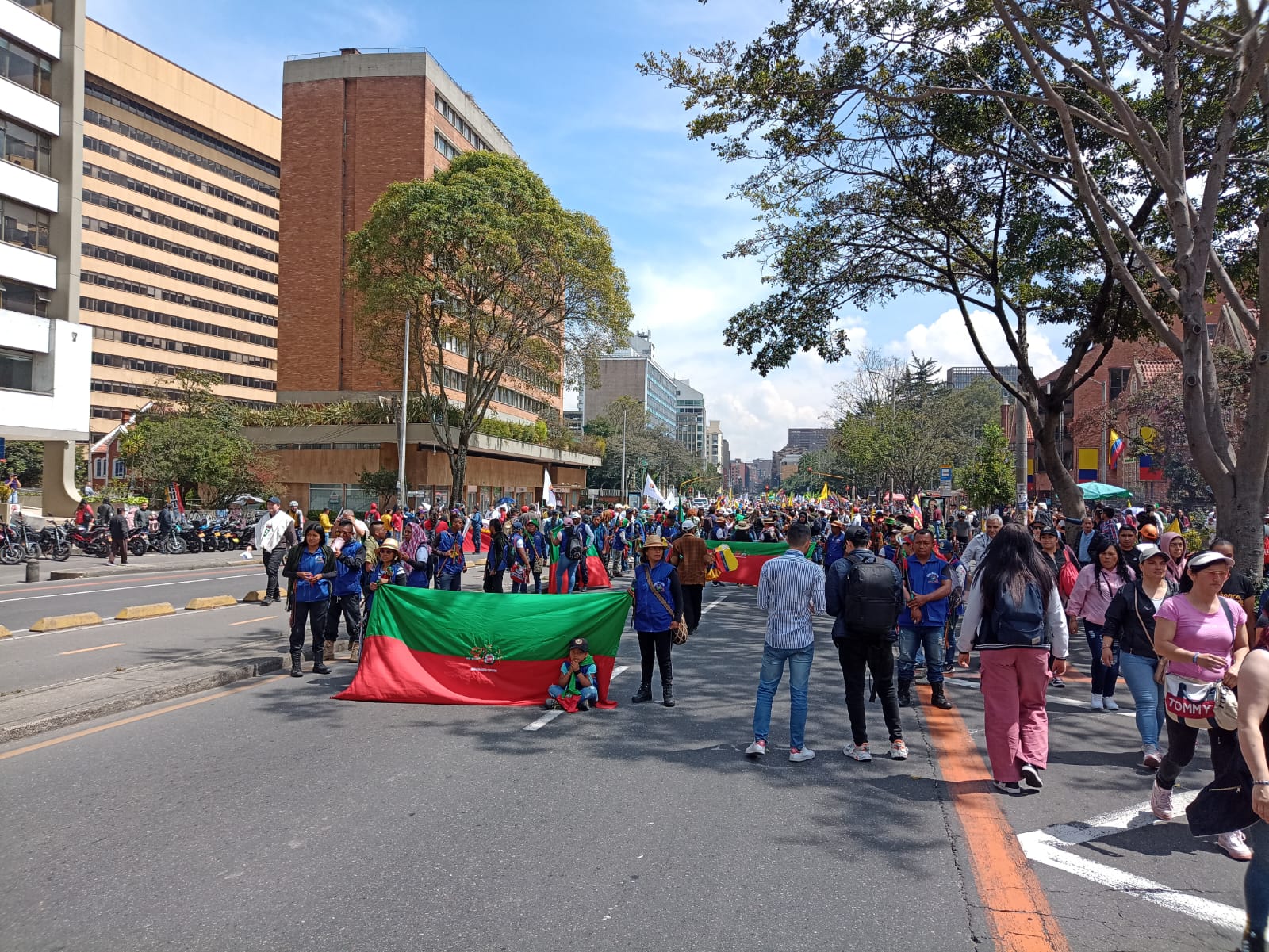 The Minga Indigena at the front of the protests